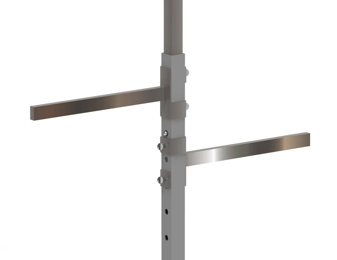 4-Way Adjustable Arm Garment Rack with Sign Holder — Heavy-Duty Retail Display Stand