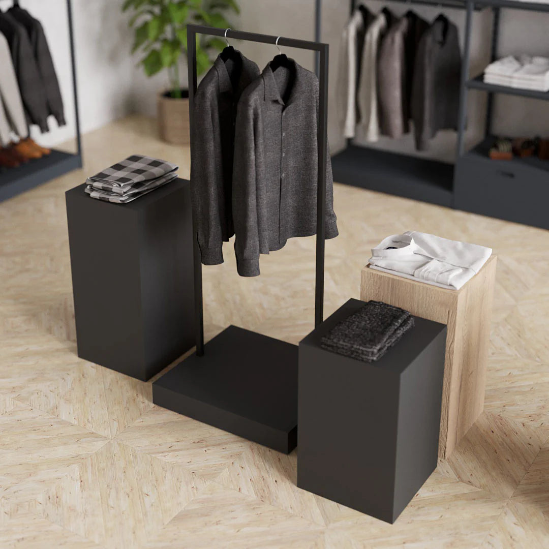 Luxe Freestanding Garment Rack 6ft — Modern Minimalist Clothing Display