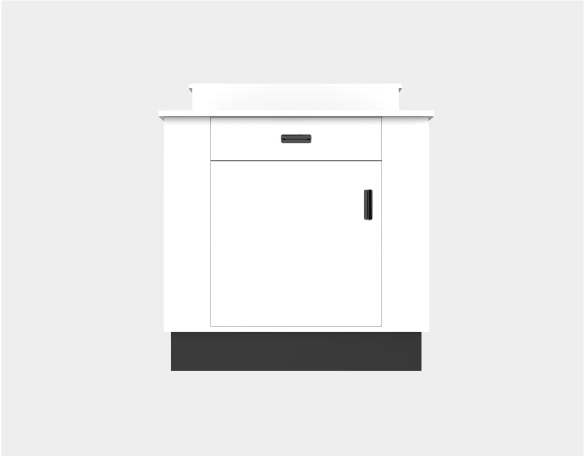 CHECKOUT - 2-Tier Sales & Register Counter — 4ft Modern Retail Checkout Counter