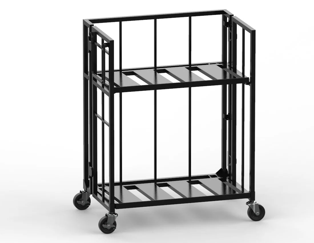 Heavy-Duty Tote Cart — Industrial Two-Tier Rolling Storage Trolley