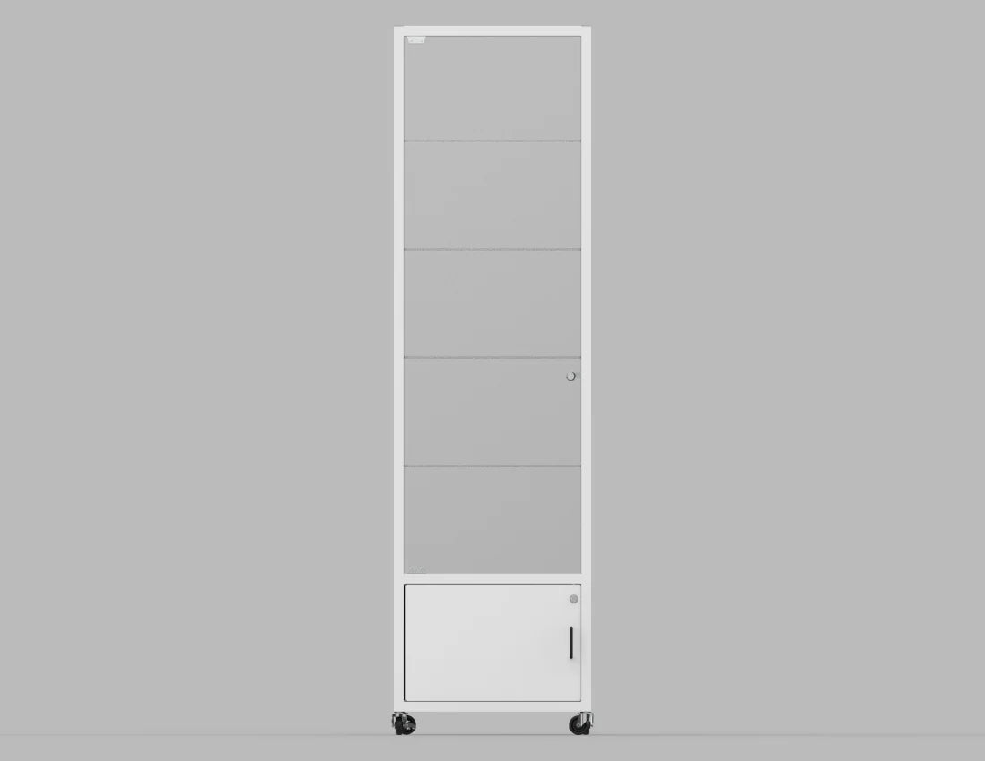 Display Cabinet with Lockable Storage — Modern Retail Showcase Unit