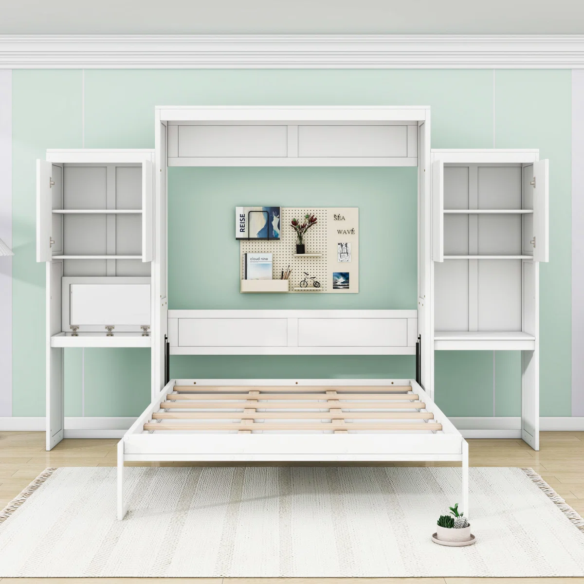 MAYA - Murphy Bed with Desk, Vanity and Shelves