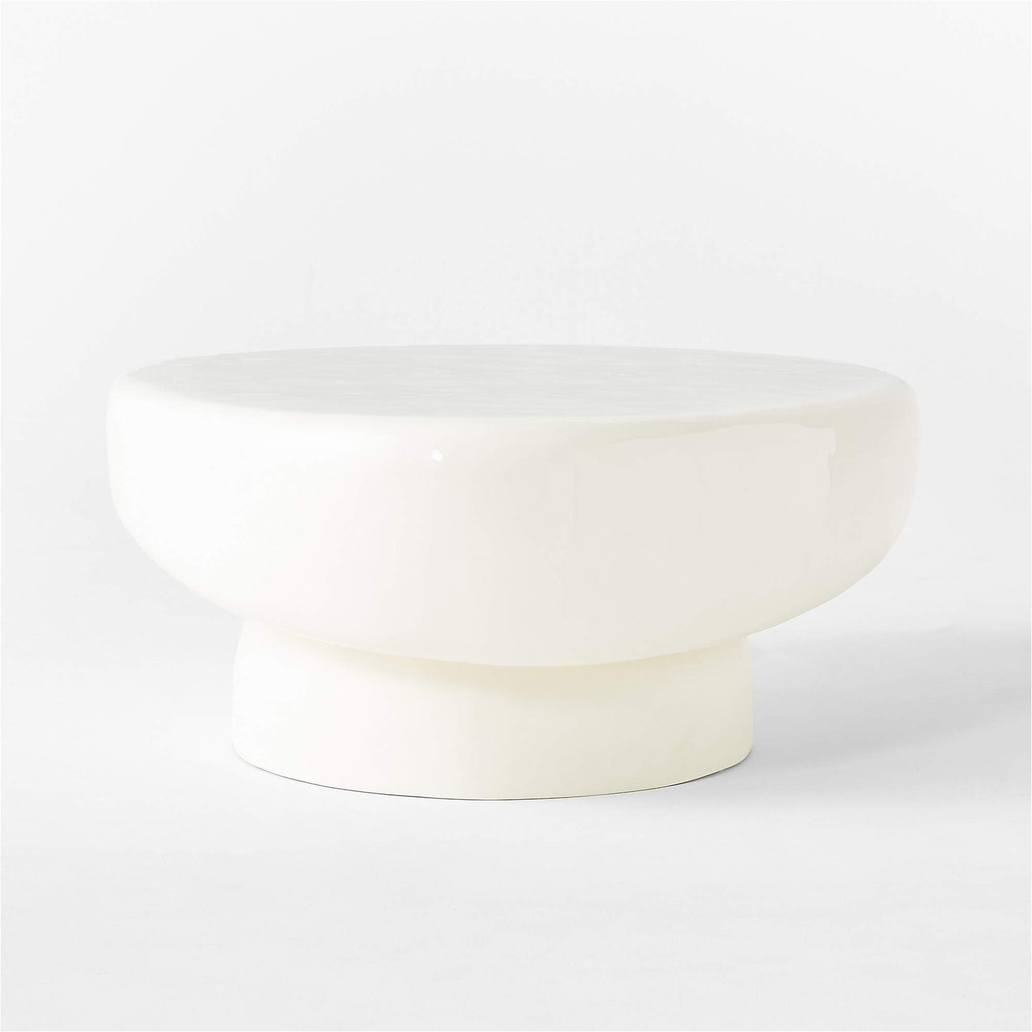 BEAU - Oval High-Gloss White Concrete Coffee Table