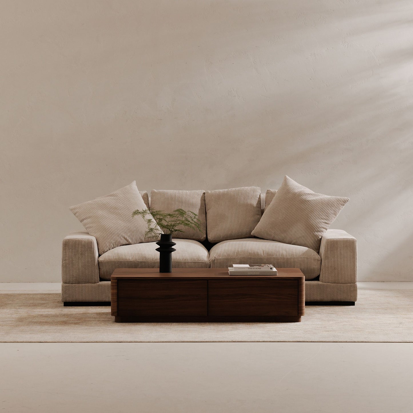 KINSLEY - Curved Oak Pedestal Coffee Table