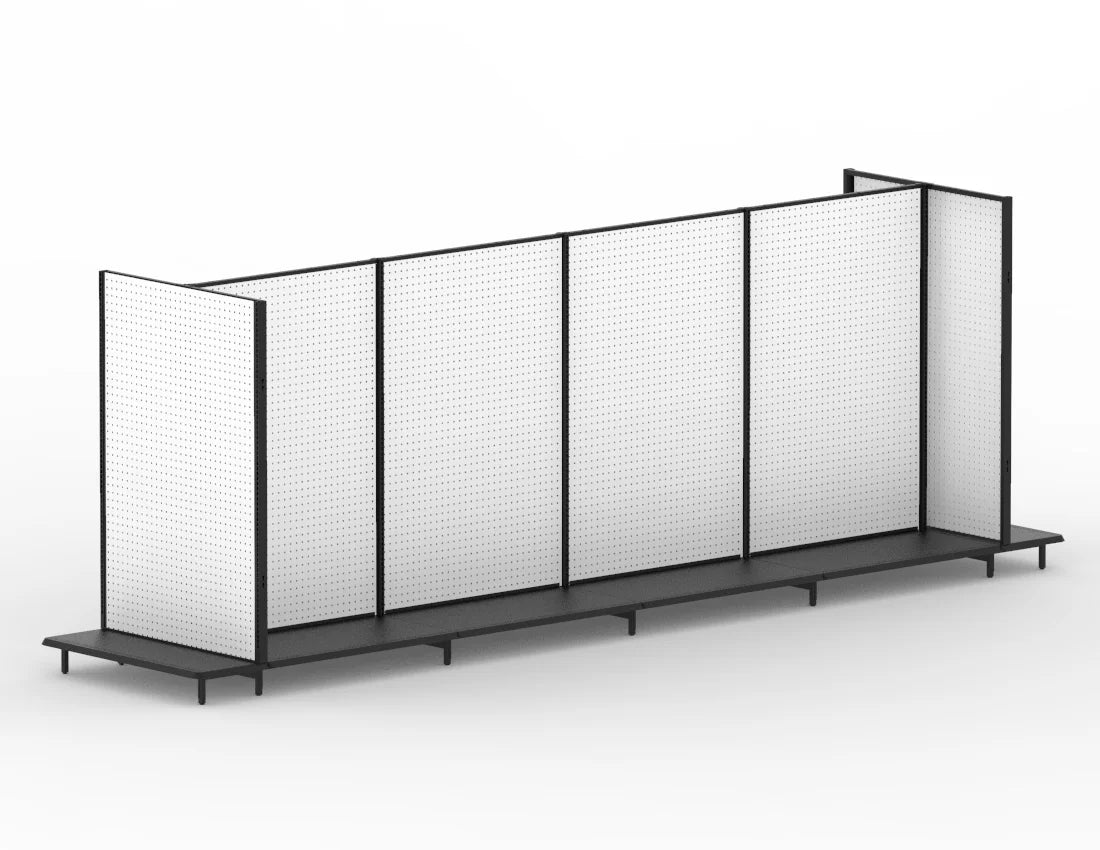 Double-Sided Gondola Shelving Unit — 16 FT  Heavy-Duty Retail Display Fixture