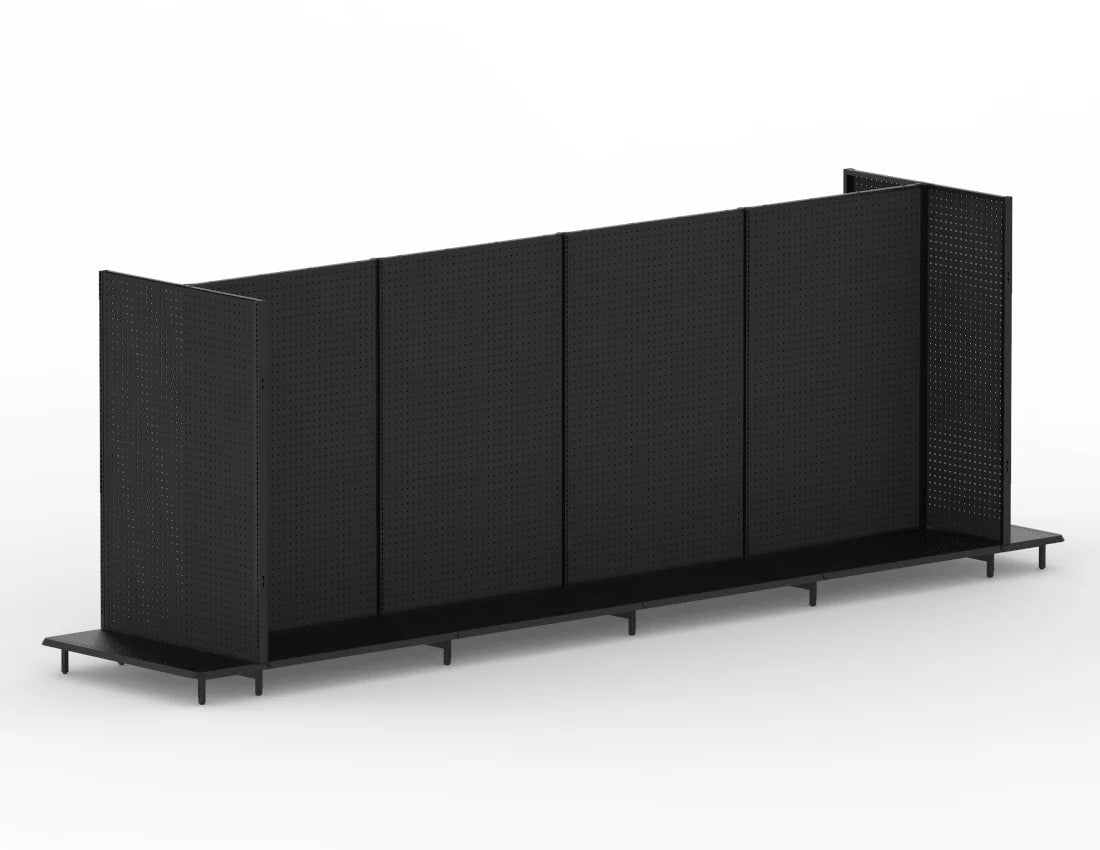 Double-Sided Gondola Shelving Unit — 16 FT  Heavy-Duty Retail Display Fixture