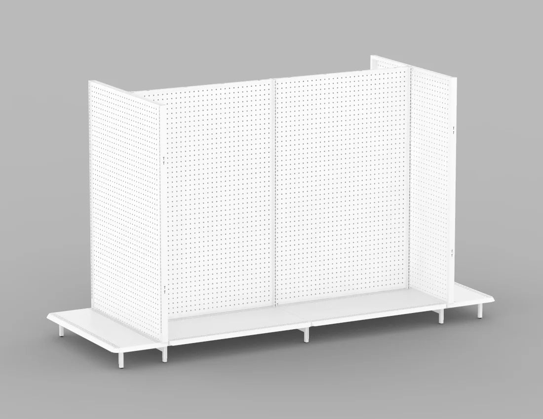 Double-Sided Gondola Shelving Unit — 8 FT  Heavy-Duty Retail Display Fixture