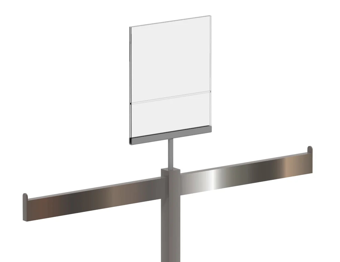 4-Way Adjustable Arm Garment Rack with Sign Holder — Heavy-Duty Retail Display Stand