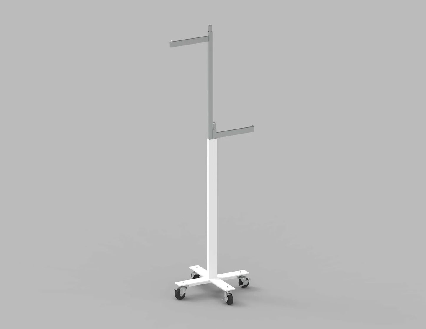 4-Way Adjustable Rolling Garment Rack — Heavy-Duty Metal Clothing Display Stand