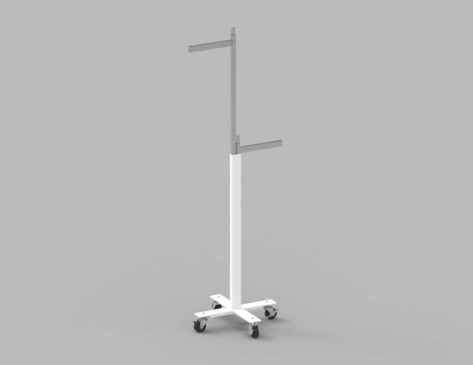 4-Way Adjustable Rolling Garment Rack — Heavy-Duty Metal Clothing Display Stand