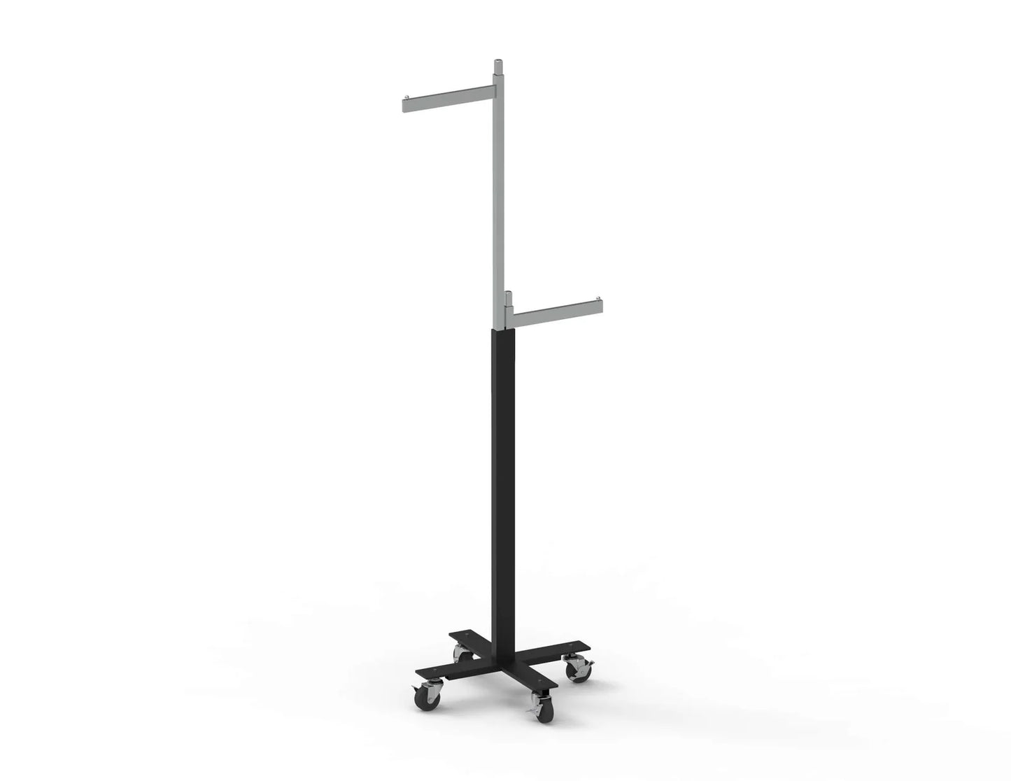 4-Way Adjustable Rolling Garment Rack — Heavy-Duty Metal Clothing Display Stand