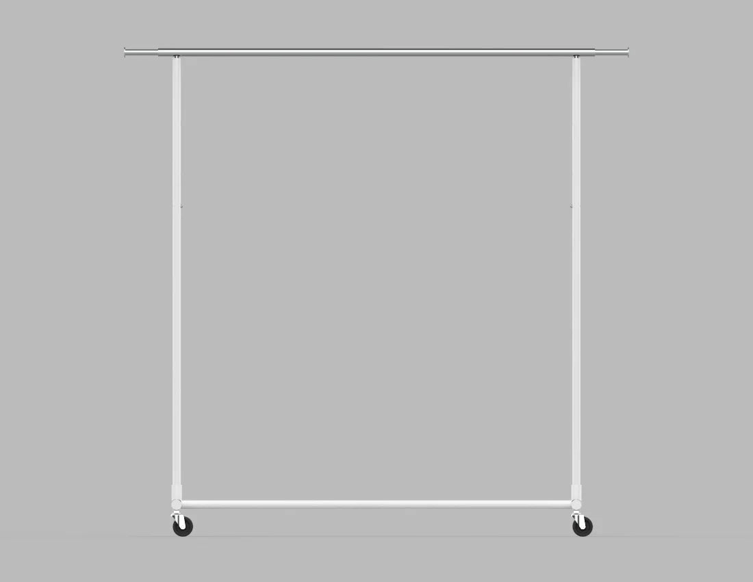 Adjustable Rolling Garment Rack — Modern Metal Clothing Display Stand