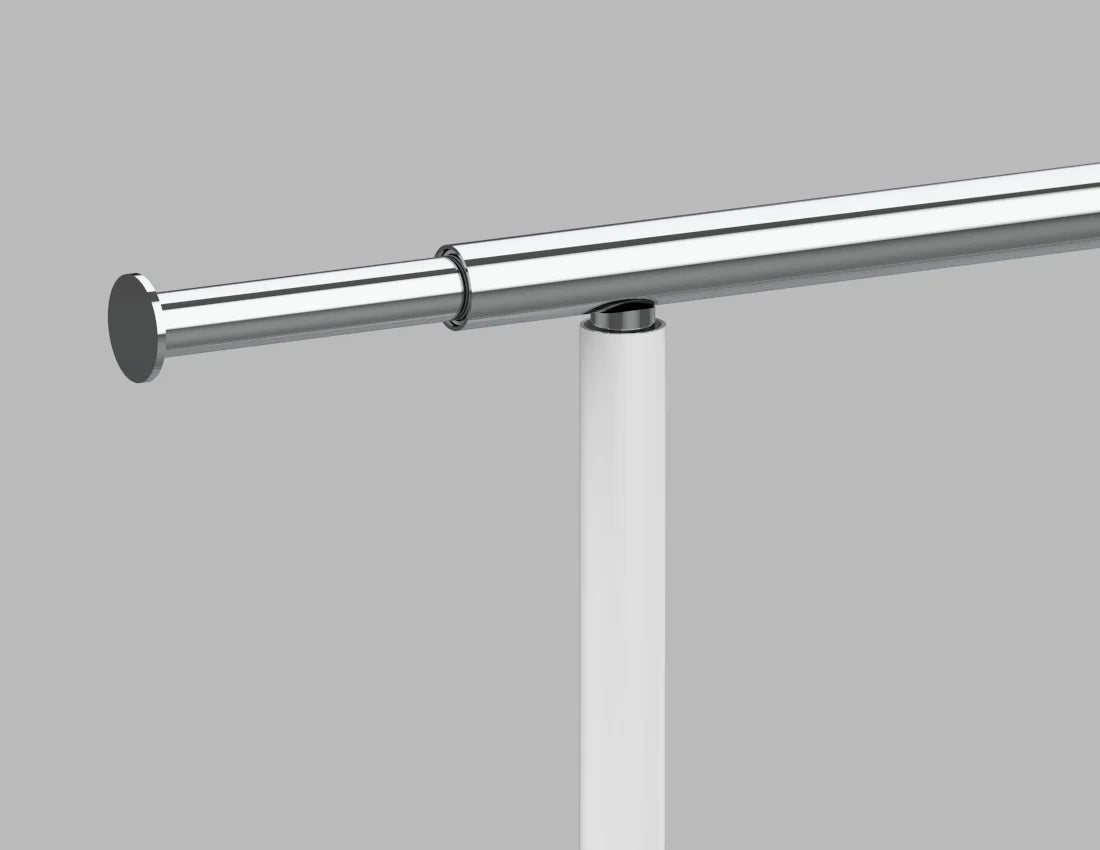 Adjustable Rolling Garment Rack — Modern Metal Clothing Display Stand