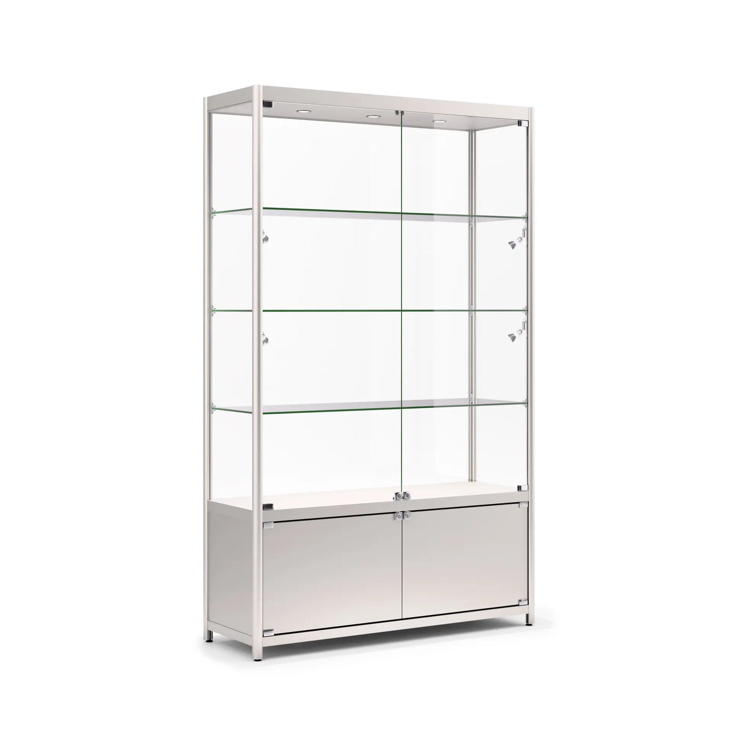 SHELF - Delta Glass Display Cabinet with Storage — 4-Tier Modern Showcase Unit