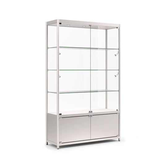 SHELF - Delta Glass Display Cabinet with Storage — 4-Tier Modern Showcase Unit