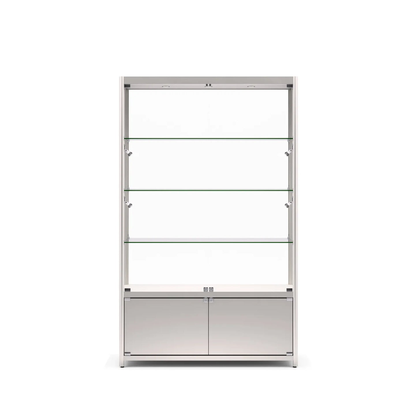 SHELF - Delta Glass Display Cabinet with Storage — 4-Tier Modern Showcase Unit