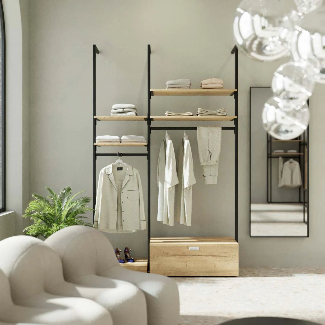 Rack -  5ft Clothing Display Rack — Minimalist Wall-Mounted Retail Fixture TYPE 2