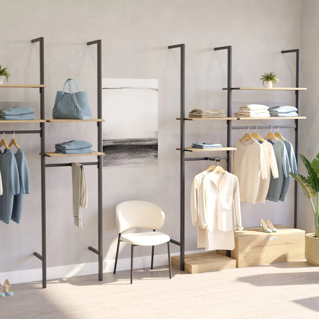 Rack -  5ft Clothing Display Rack — Minimalist Wall-Mounted Retail Fixture TYPE 2