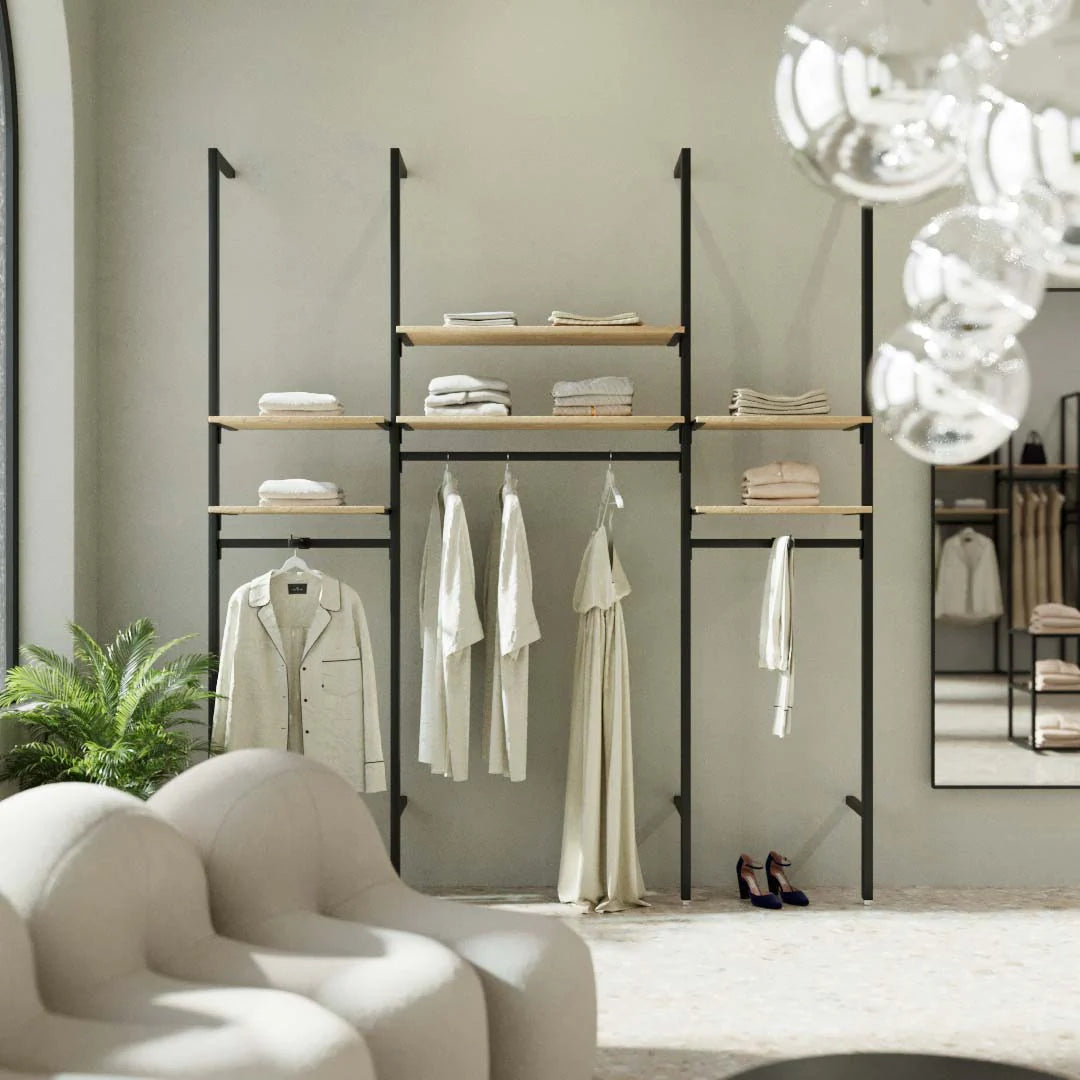 Rack -  8ft Clothing Display Rack — Minimalist Wall-Mounted Retail Fixture TYPE 2