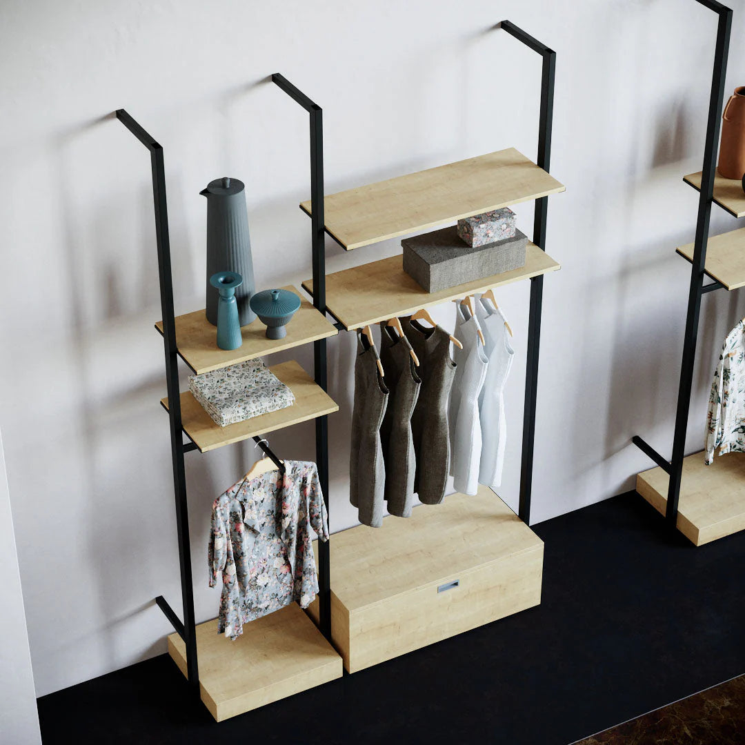 Rack -  5ft Clothing Display Rack — Minimalist Wall-Mounted Retail Fixture TYPE 2