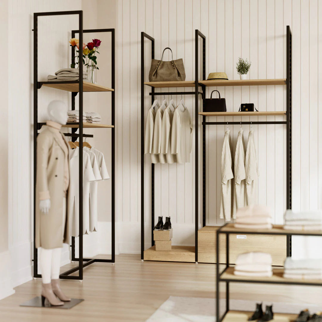 Rack -  5ft Clothing Display Rack — Minimalist Wall-Mounted Retail Fixture