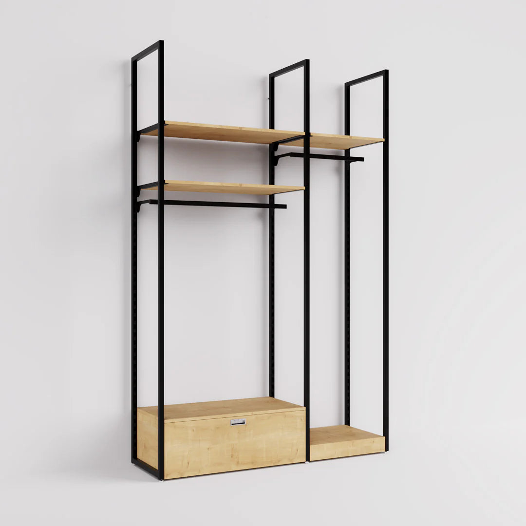 Rack -  5ft Clothing Display Rack — Minimalist Wall-Mounted Retail Fixture