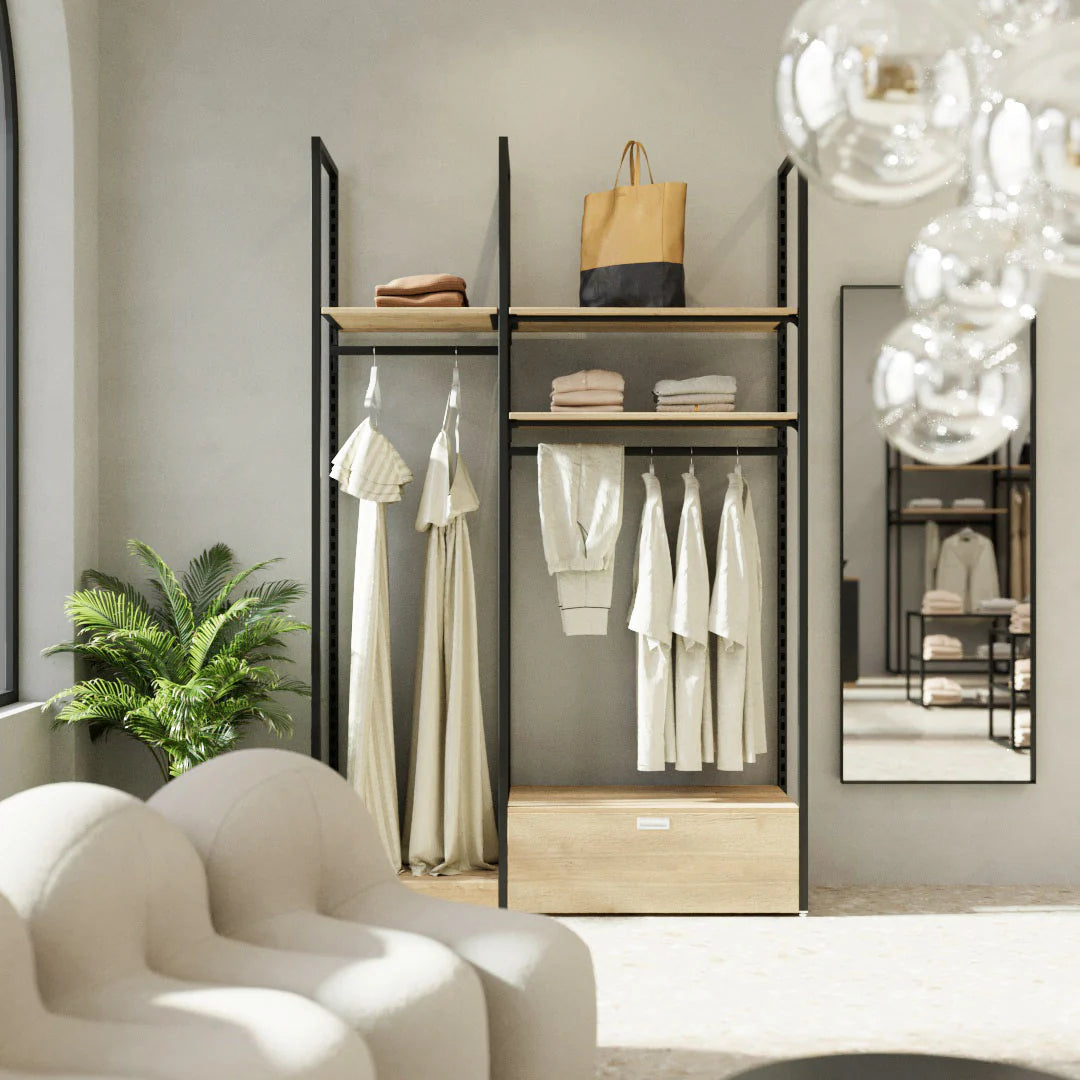 Rack -  5ft Clothing Display Rack — Minimalist Wall-Mounted Retail Fixture