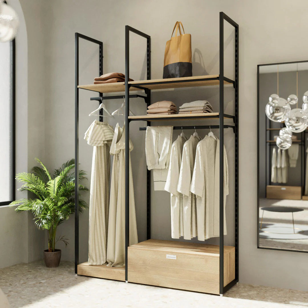 Rack -  5ft Clothing Display Rack — Minimalist Wall-Mounted Retail Fixture