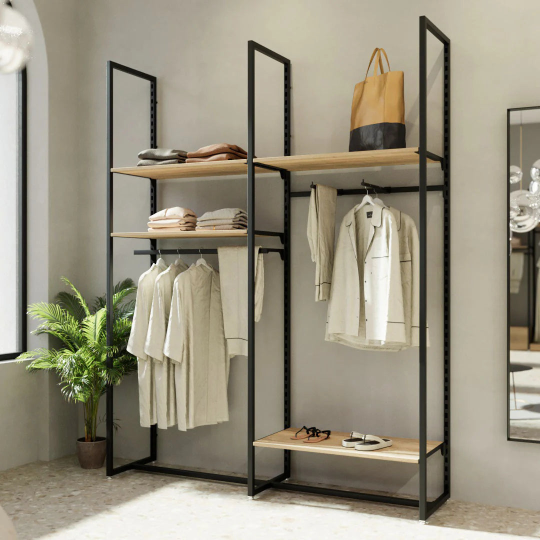 Rack -  8ft Clothing Display Rack — Minimalist Wall-Mounted Retail Fixture