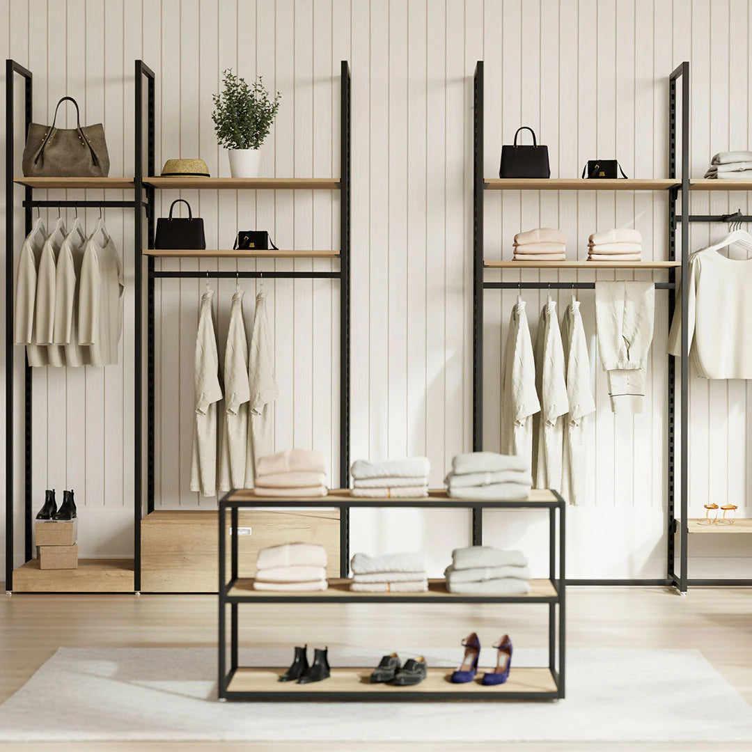 Rack -  8ft Clothing Display Rack — Minimalist Wall-Mounted Retail Fixture