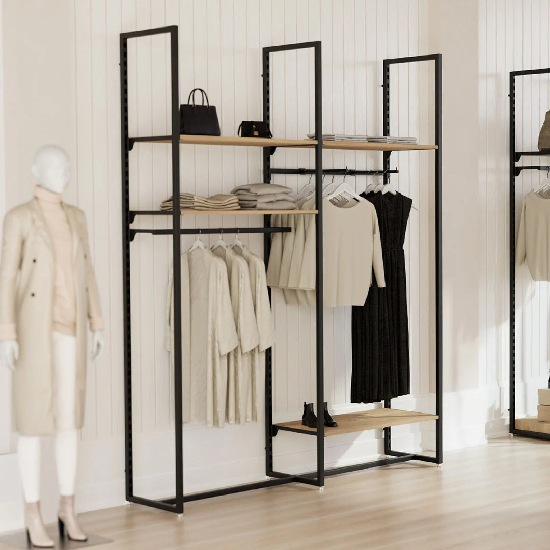 Rack -  8ft Clothing Display Rack — Minimalist Wall-Mounted Retail Fixture