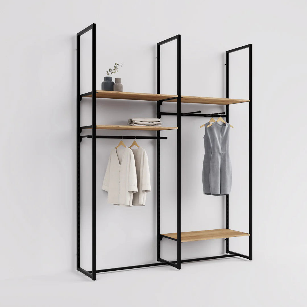 Rack -  8ft Clothing Display Rack — Minimalist Wall-Mounted Retail Fixture