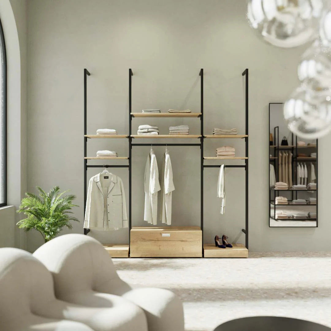 Rack -  9ft Clothing Display Rack — Minimalist Wall-Mounted Retail Fixture TYPE 2