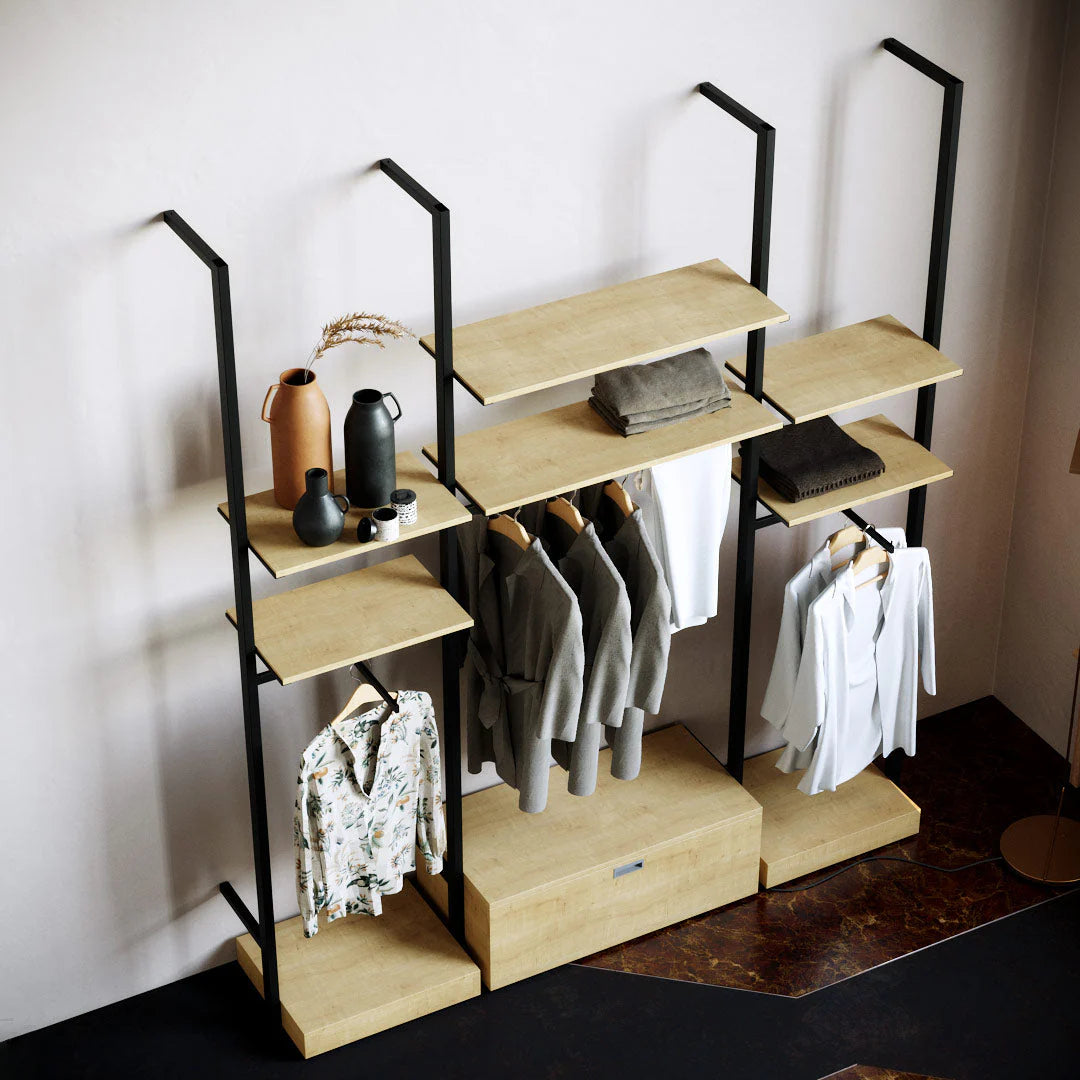 Rack -  9ft Clothing Display Rack — Minimalist Wall-Mounted Retail Fixture TYPE 2