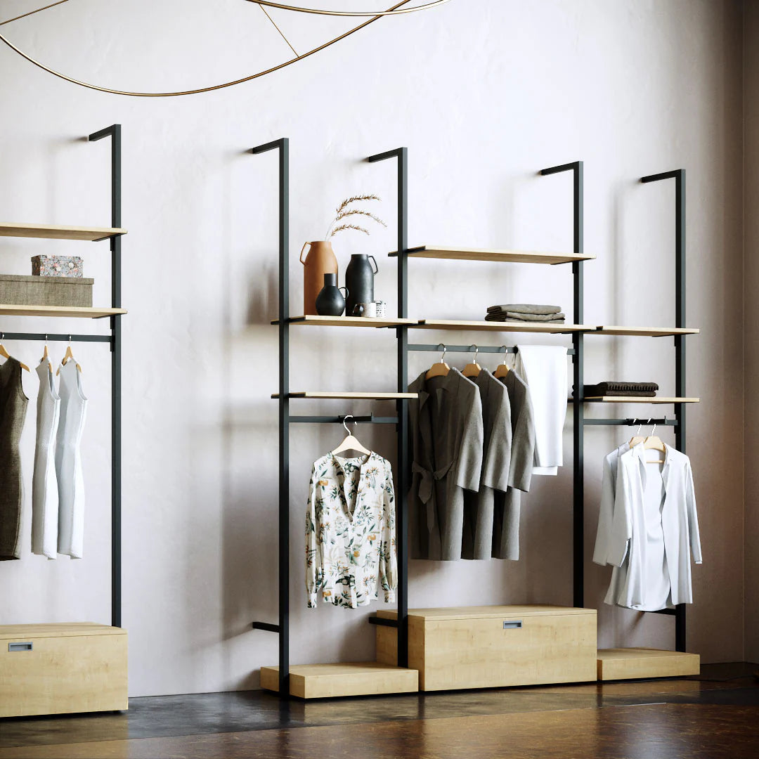 Rack -  9ft Clothing Display Rack — Minimalist Wall-Mounted Retail Fixture TYPE 2