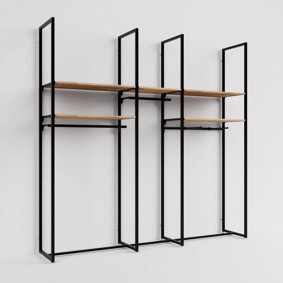 Rack -  9ft Clothing Display Rack — Minimalist Wall-Mounted Retail Fixture
