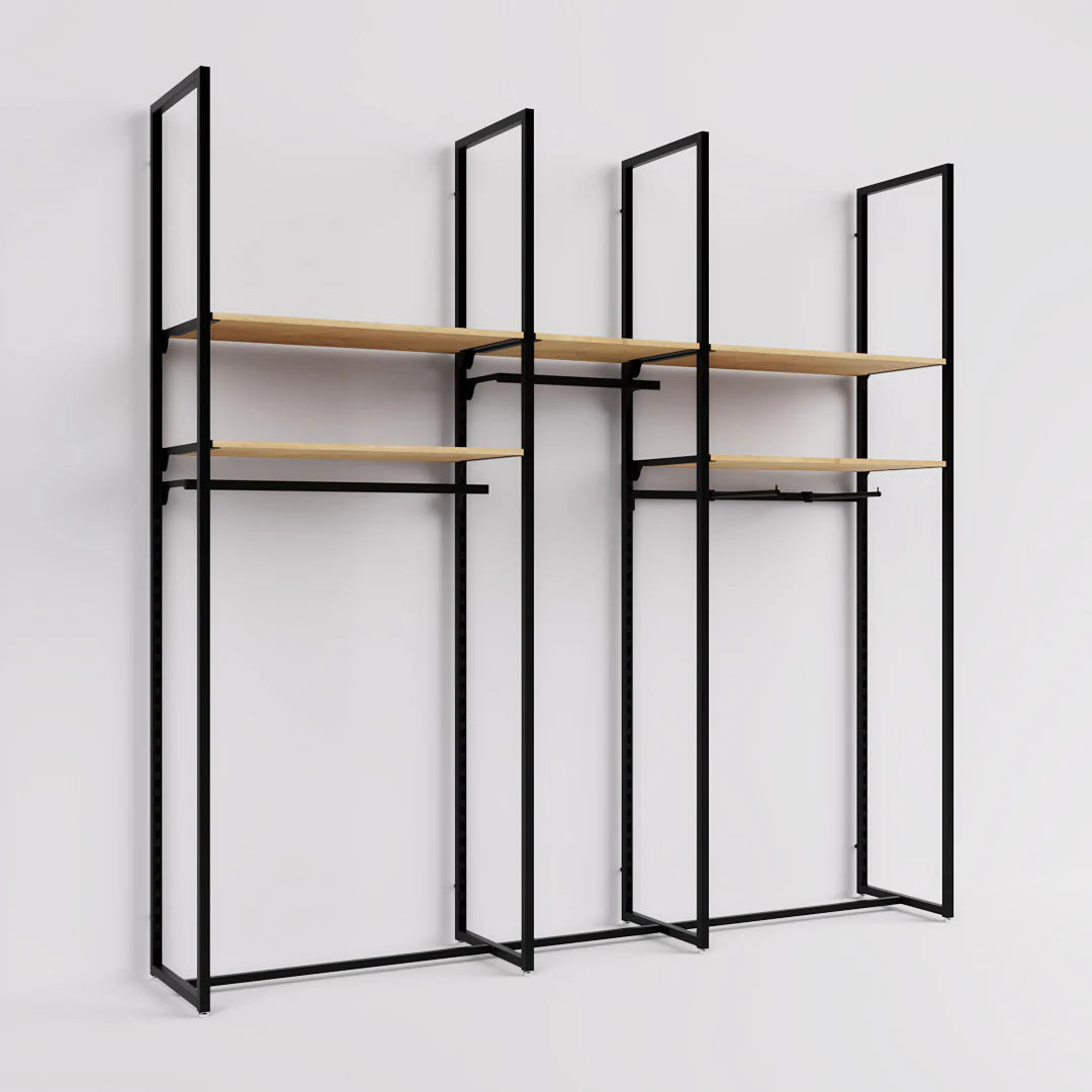 Rack -  9ft Clothing Display Rack — Minimalist Wall-Mounted Retail Fixture