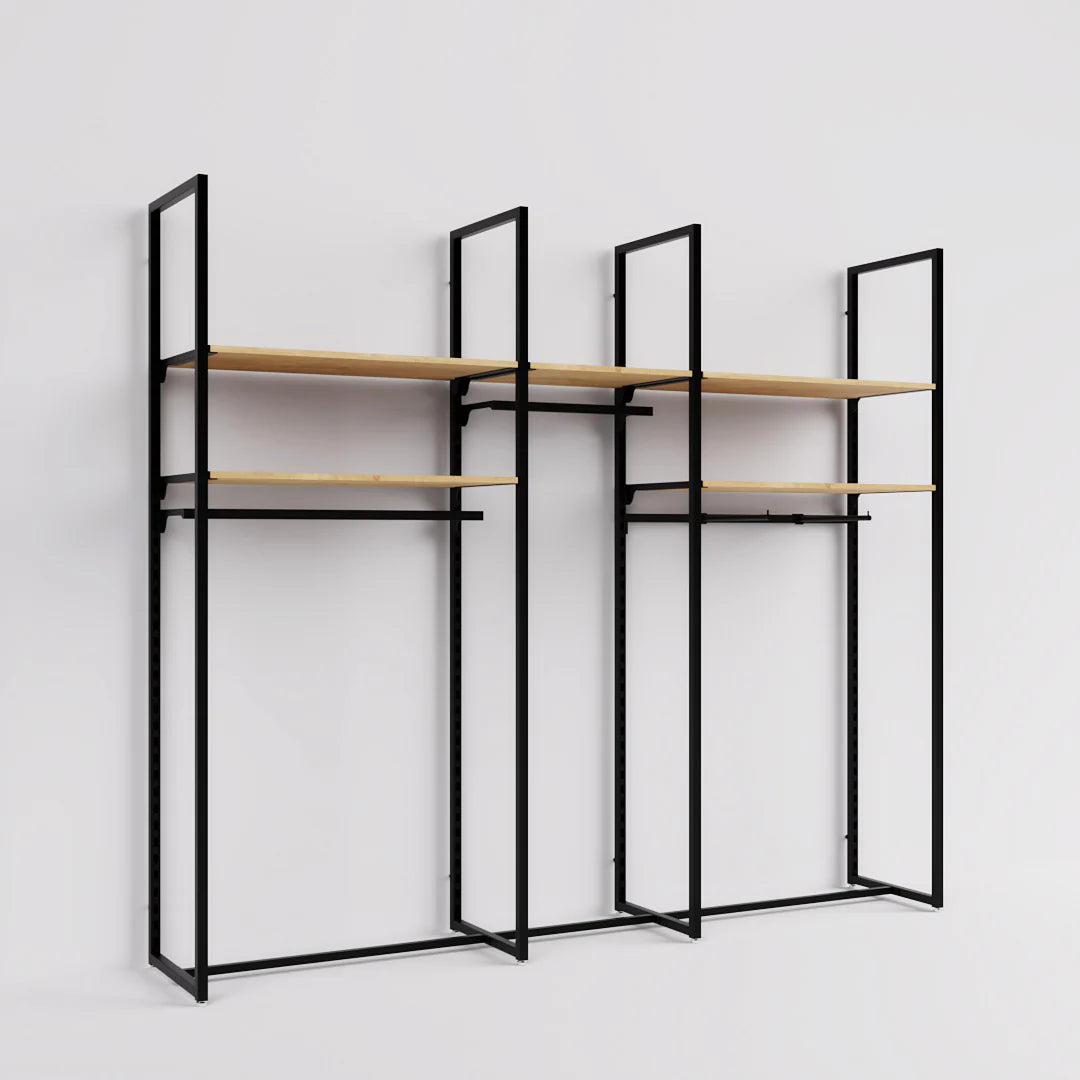 Rack -  9ft Clothing Display Rack — Minimalist Wall-Mounted Retail Fixture