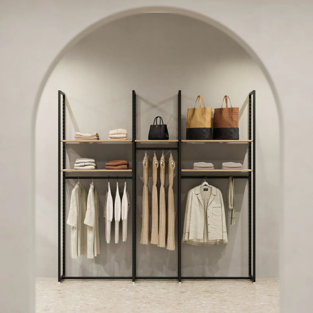Rack -  9ft Clothing Display Rack — Minimalist Wall-Mounted Retail Fixture