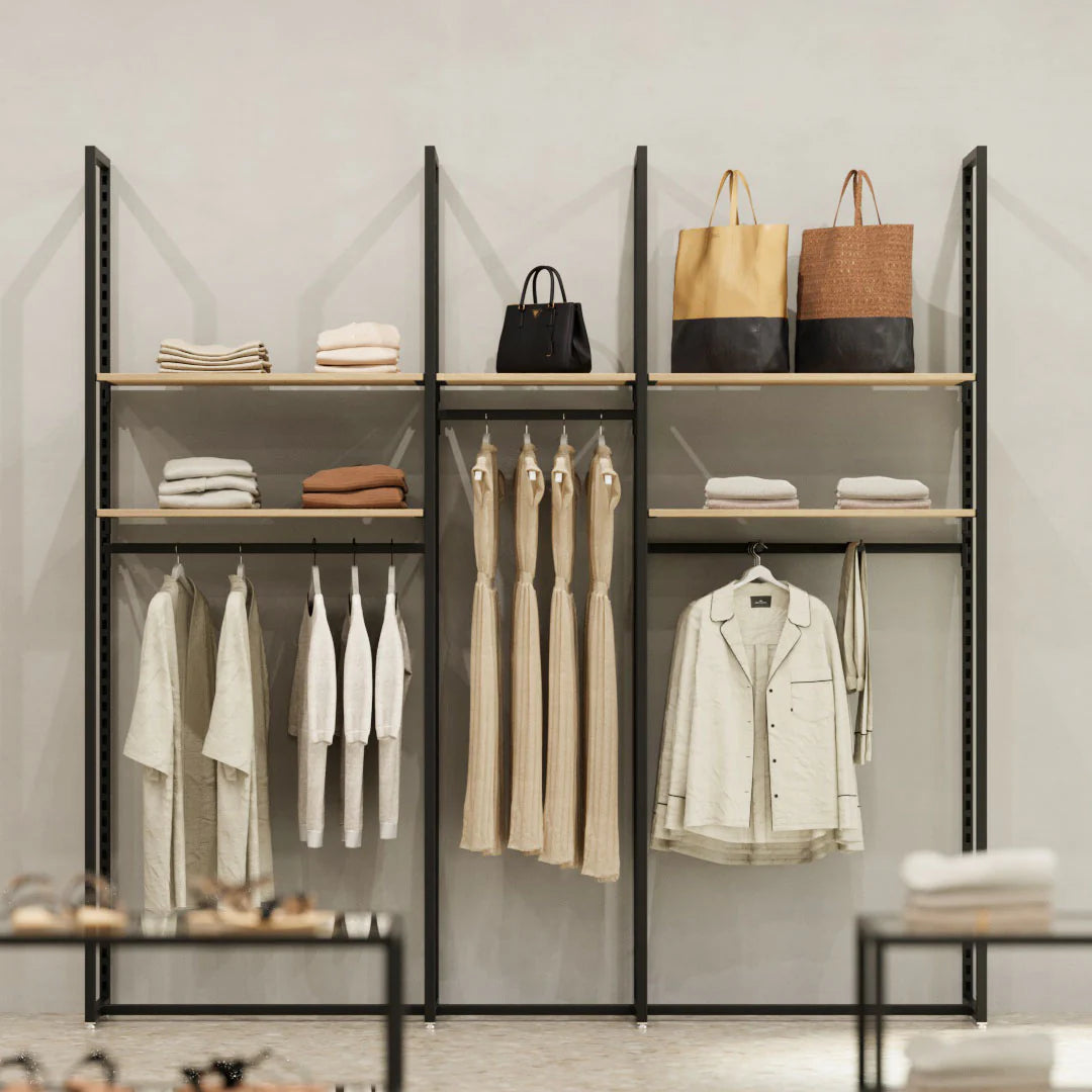 Rack -  9ft Clothing Display Rack — Minimalist Wall-Mounted Retail Fixture