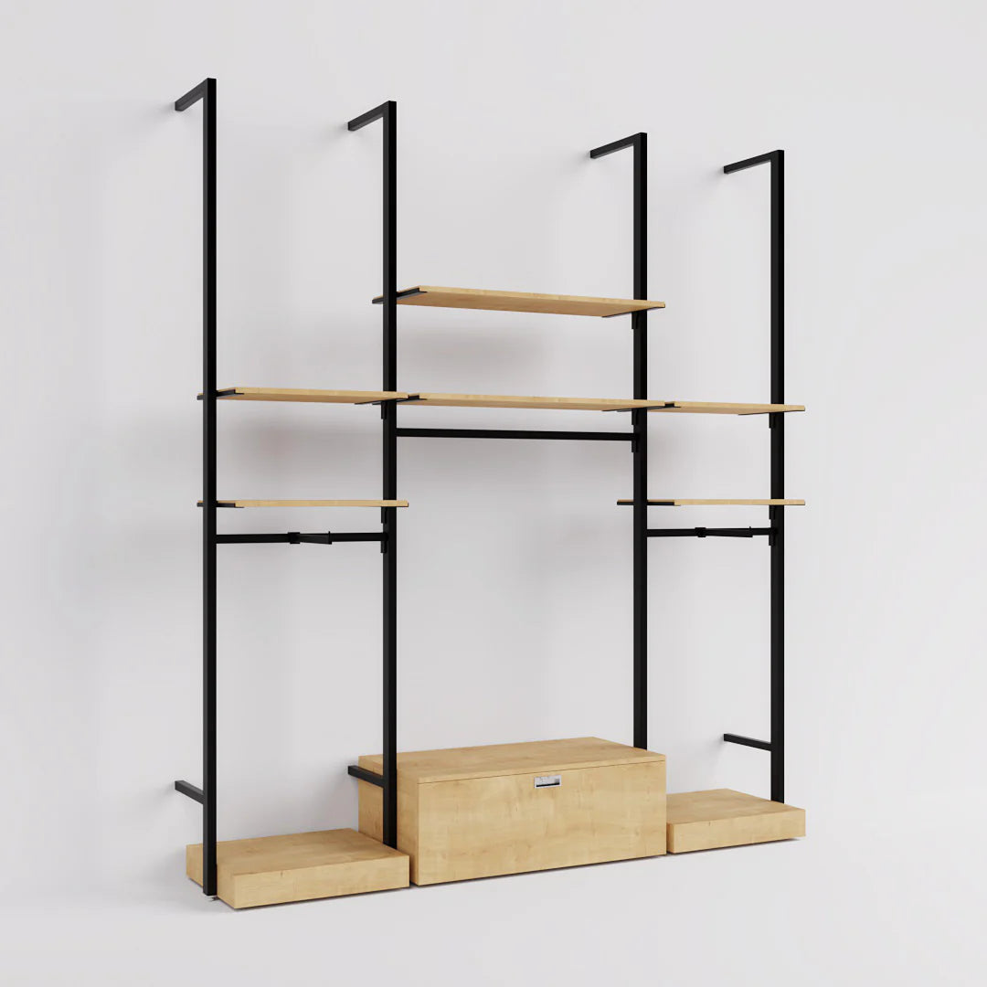 Rack -  9ft Clothing Display Rack — Minimalist Wall-Mounted Retail Fixture TYPE 2