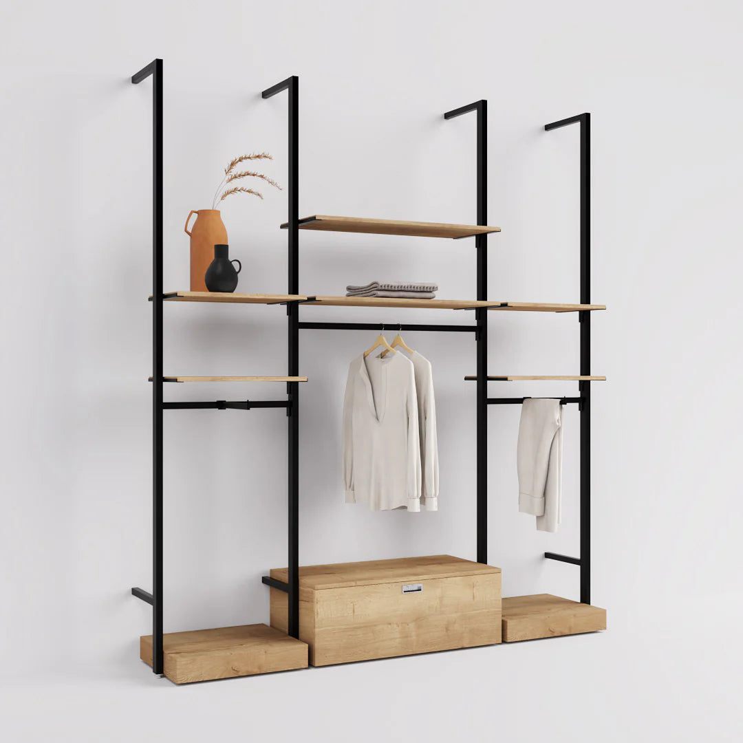 Rack -  9ft Clothing Display Rack — Minimalist Wall-Mounted Retail Fixture TYPE 2
