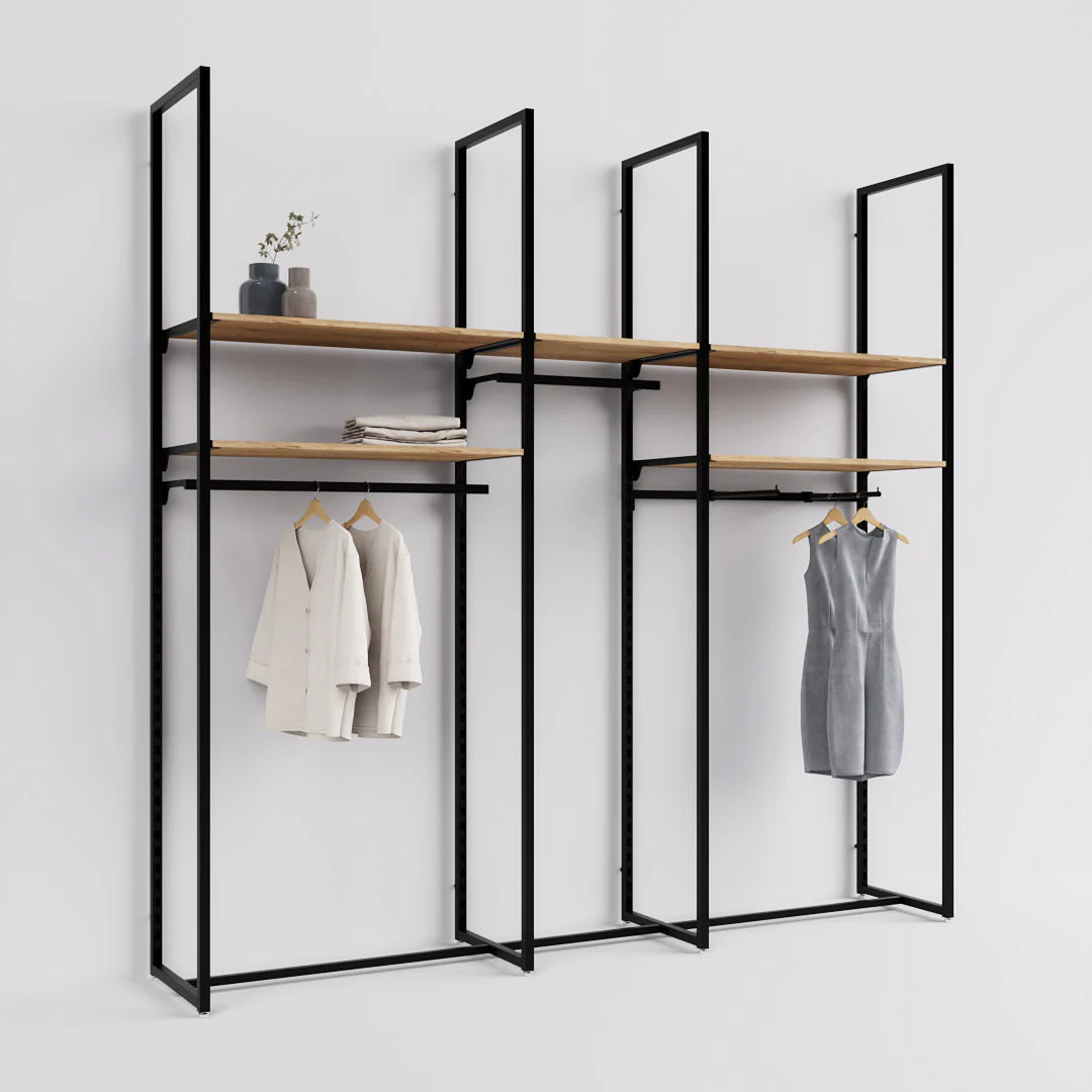 Rack -  9ft Clothing Display Rack — Minimalist Wall-Mounted Retail Fixture
