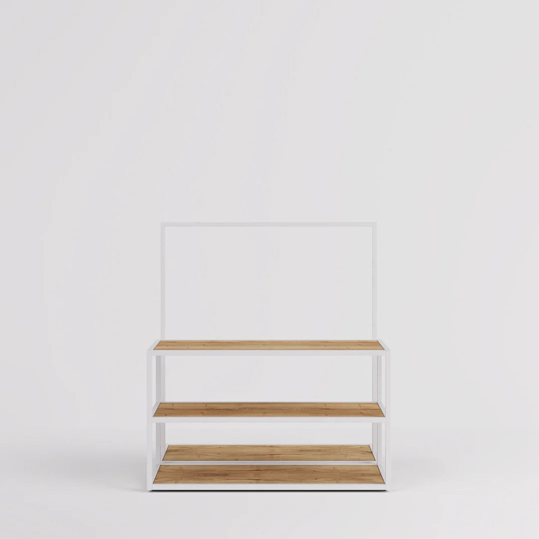 Nesting Table - Nesting Table with Garment Rack — Modern Retail Display Fixture