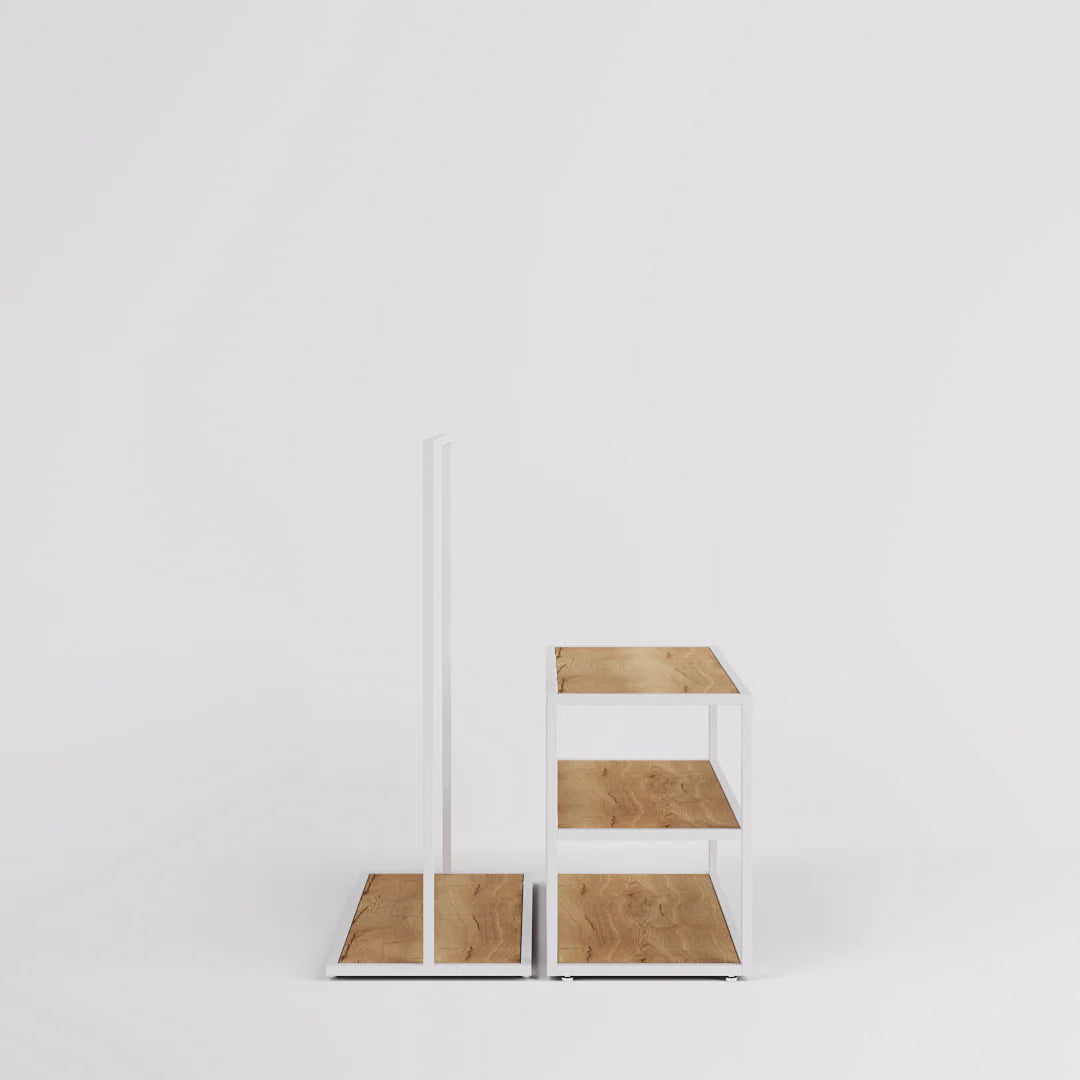 Nesting Table - Nesting Table with Garment Rack — Modern Retail Display Fixture