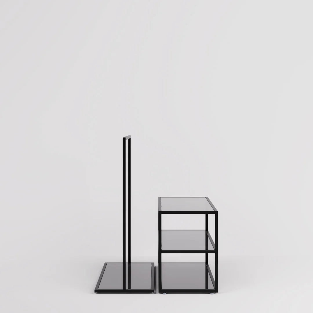 Nesting Table - Nesting Table with Garment Rack — Modern Retail Display Fixture