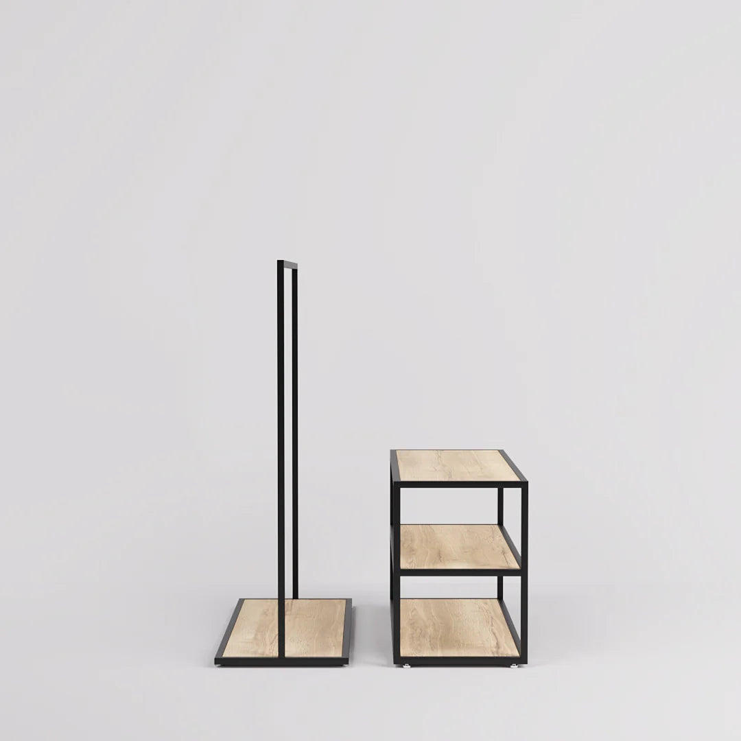 Nesting Table - Nesting Table with Garment Rack — Modern Retail Display Fixture