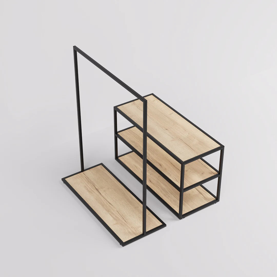 Nesting Table - Nesting Table with Garment Rack — Modern Retail Display Fixture