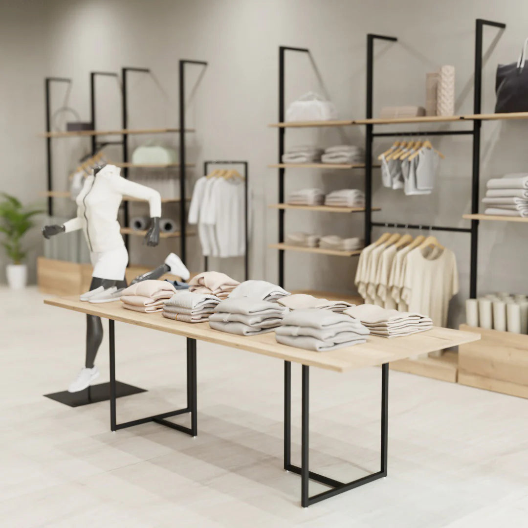 Nesting Table - Display Table — Modern Oak & Metal Retail Fixture