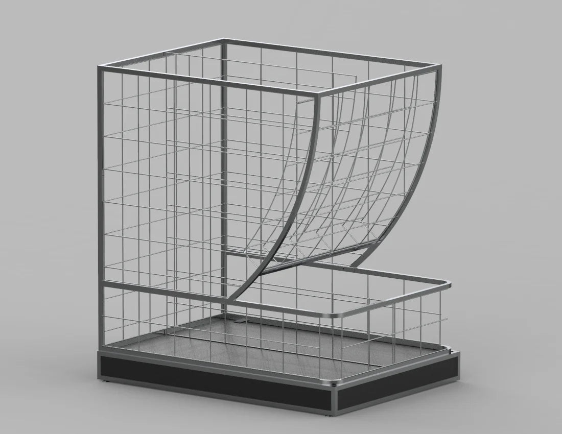Wire Pillow Display Rack — Modern Black Retail Bin